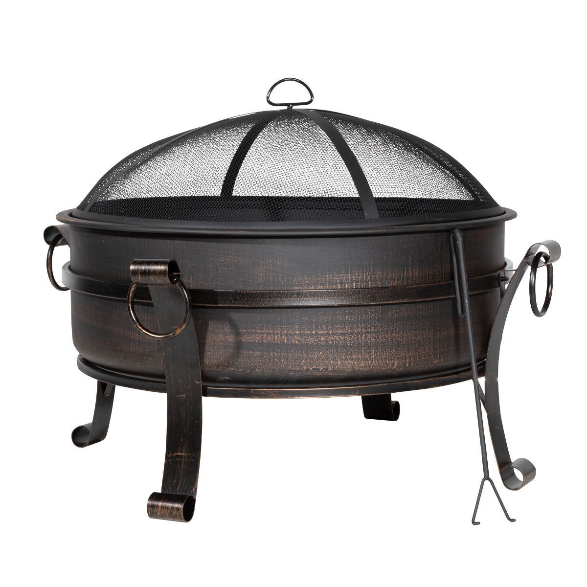 Dellonda 30" Deluxe 2-in-1 Outdoor Fire Pit & Coffee Table Antique Bronze Effect - DG42