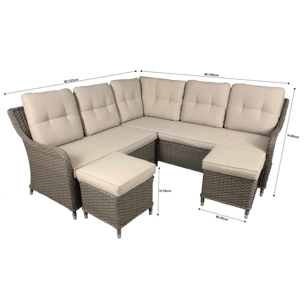Dellonda Chester Rattan Wicker Outdoor Furniture DG72