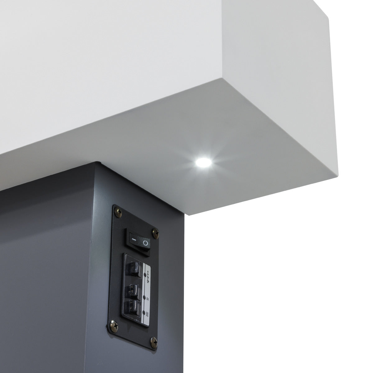 Baridi Wall Mounting Electric Fireplace with LED Flame Effect 52" - Grey DH112