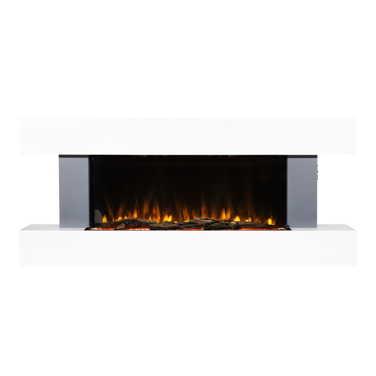 Baridi Wall Mounting Electric Fireplace with LED Flame Effect 52" - Grey DH112