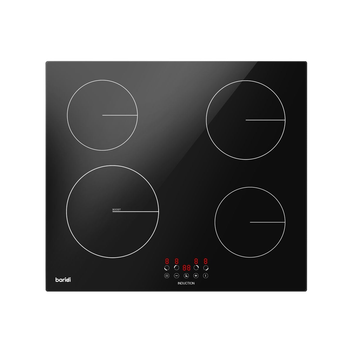 Baridi Integrated Induction Hob with 4 Cooking Zones 60cm 6800W Output - Image 1