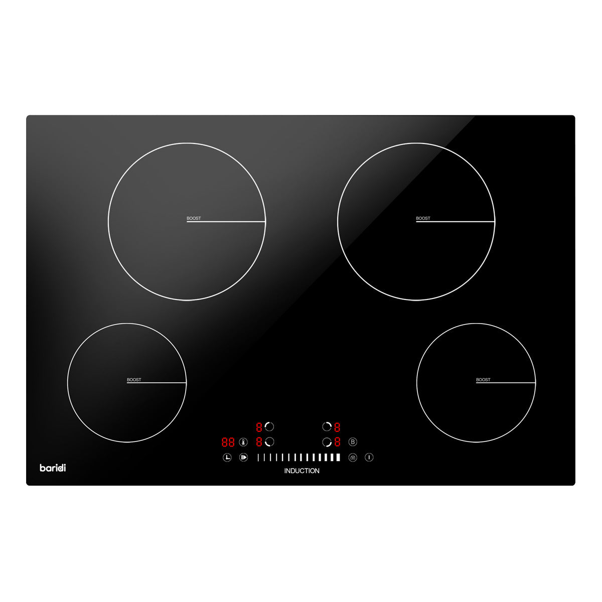 Baridi Integrated Induction Hob with 4 Cooking Zones 77cm 7200W Output DH179