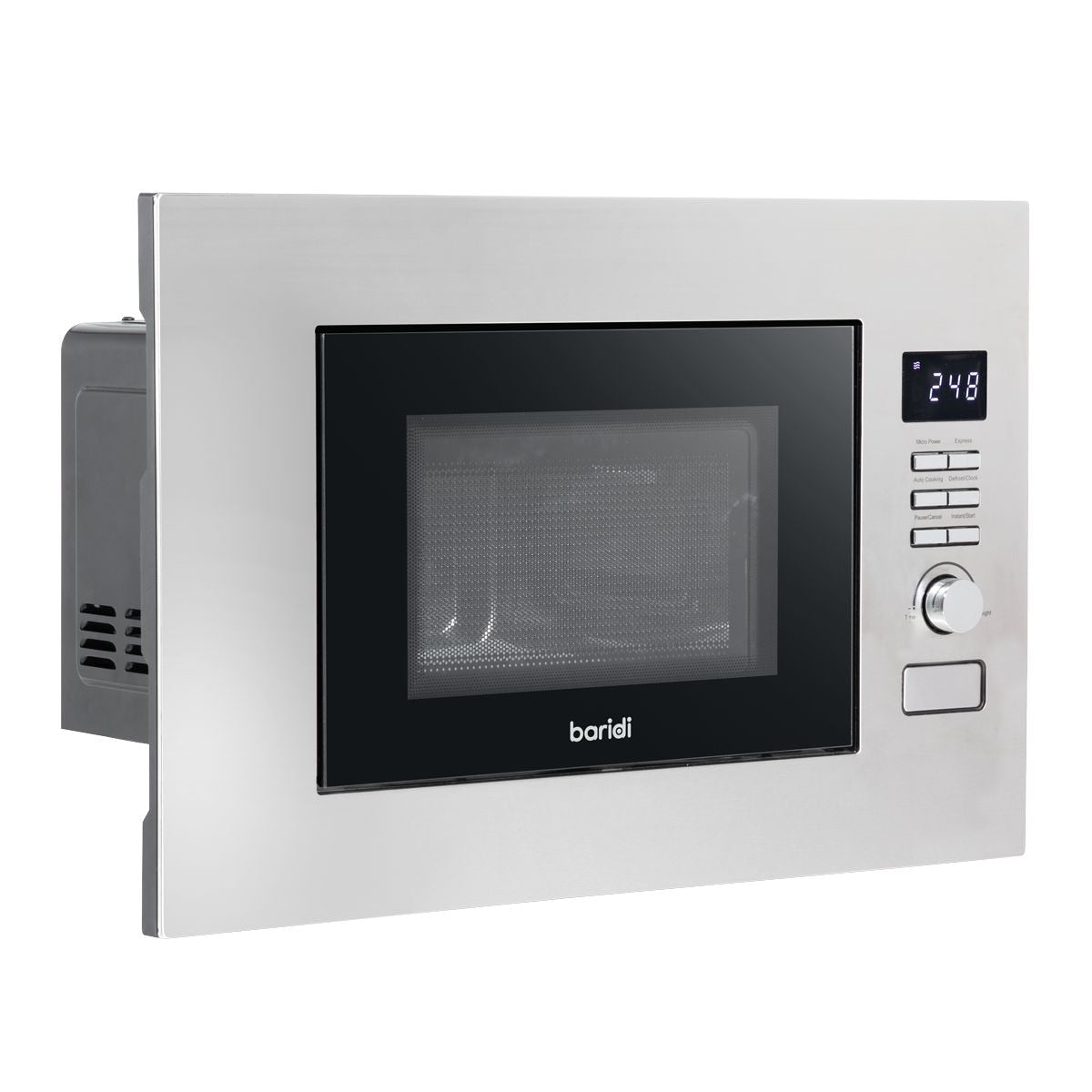 Baridi Integrated Microwave Oven 20L Capacity 900W - Stainless Steel - Image 1