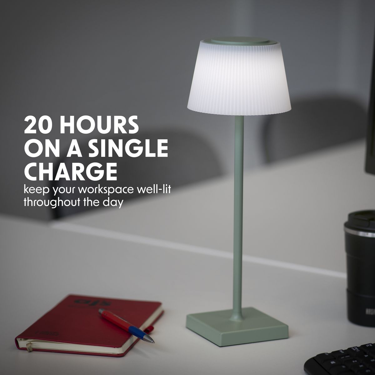 Dellonda Rechargeable Table Lamp for Home Office Restaurant RGB Colours - Image 5