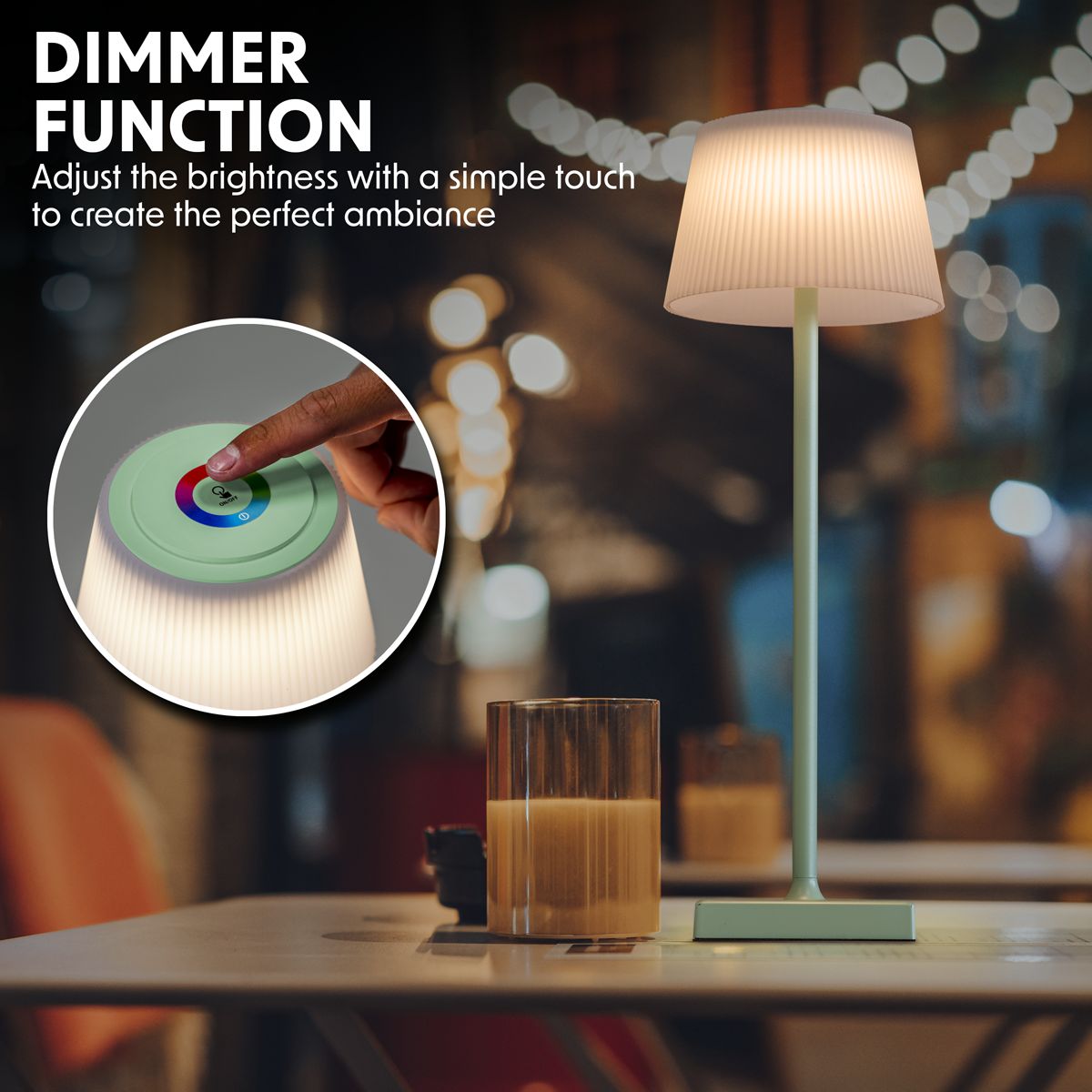 Dellonda Rechargeable Table Lamp for Home Office Restaurant RGB Colours - Image 7