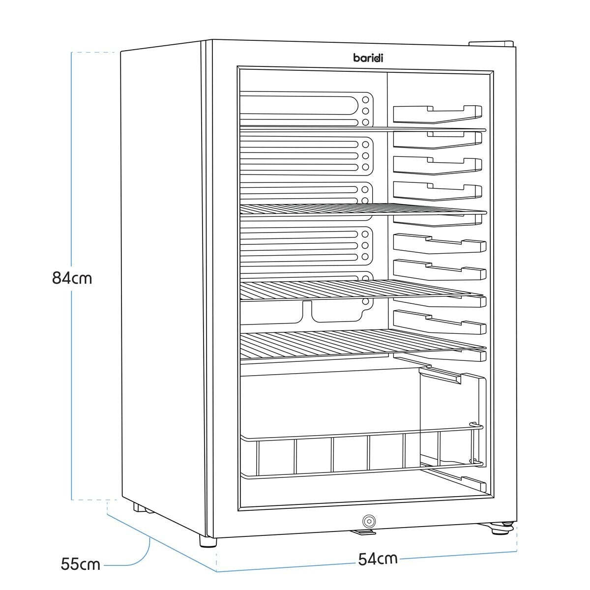 Baridi Under-Counter Drinks/Beer & Wine Fridge 115L Capacity - Image 6