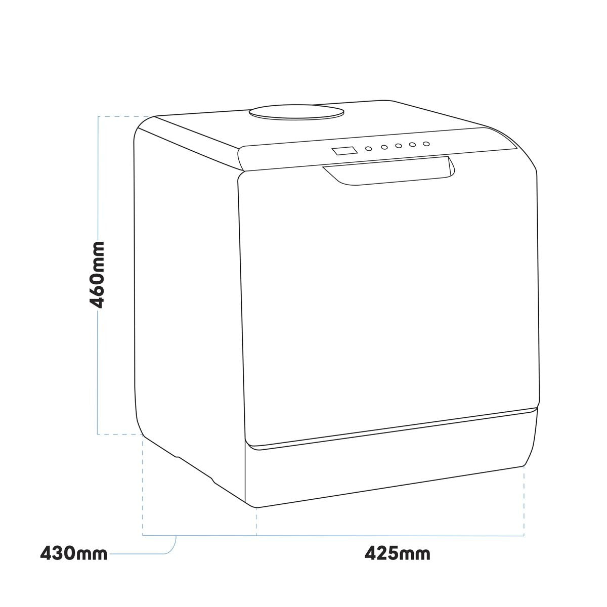 Baridi 2-4 Place Settings Mini Portable Tabletop Dishwasher, 5 Wash Functions - Image 2