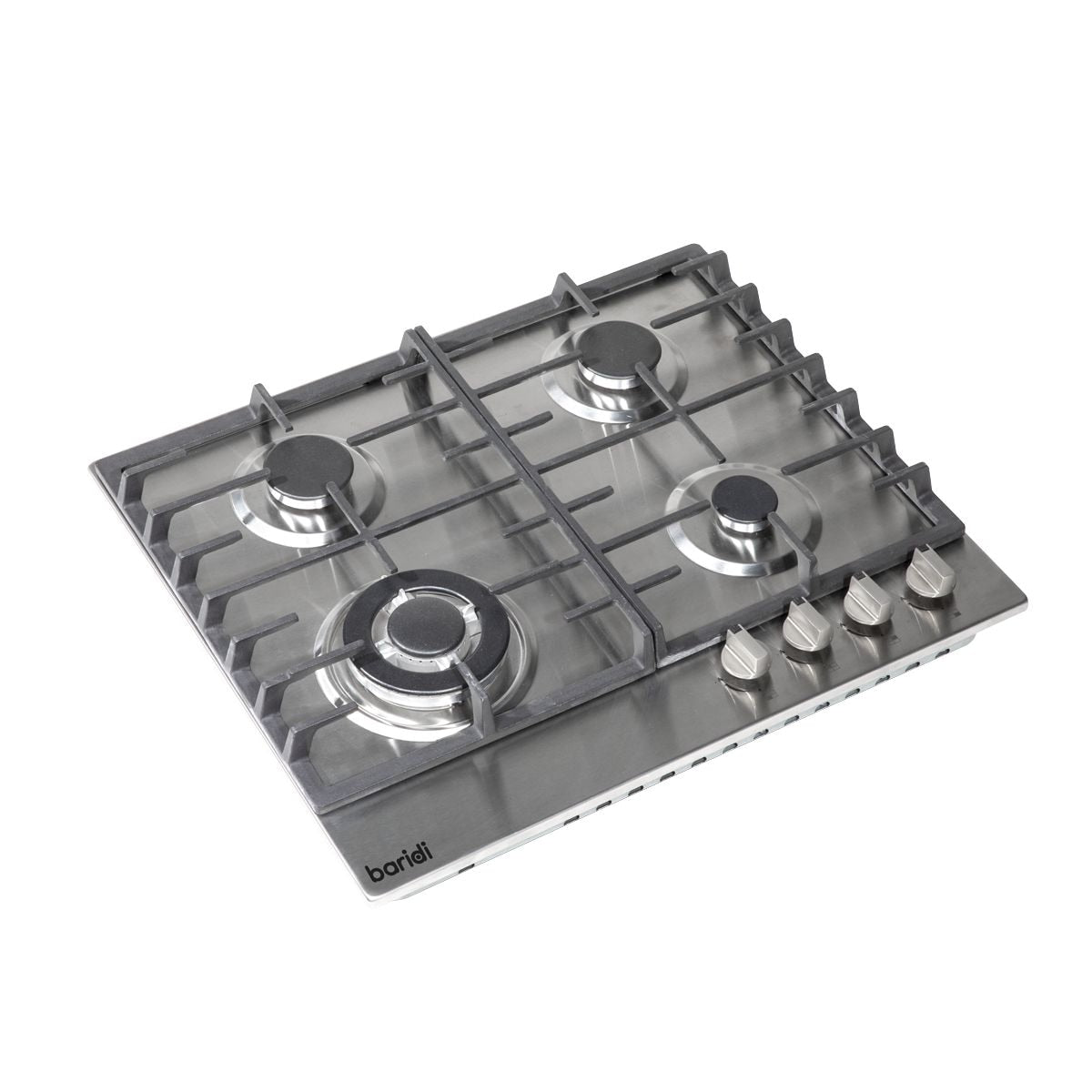 Baridi Gas Hob with 4 Cooking Zones 60cm - Stainless Steel - Image 1