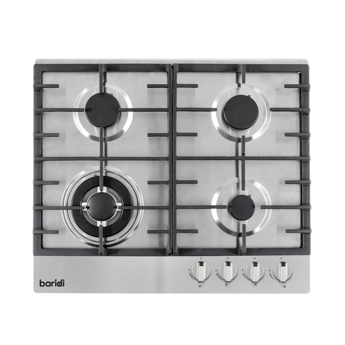 Baridi Gas Hob with 4 Cooking Zones 60cm - Stainless Steel - Image 5
