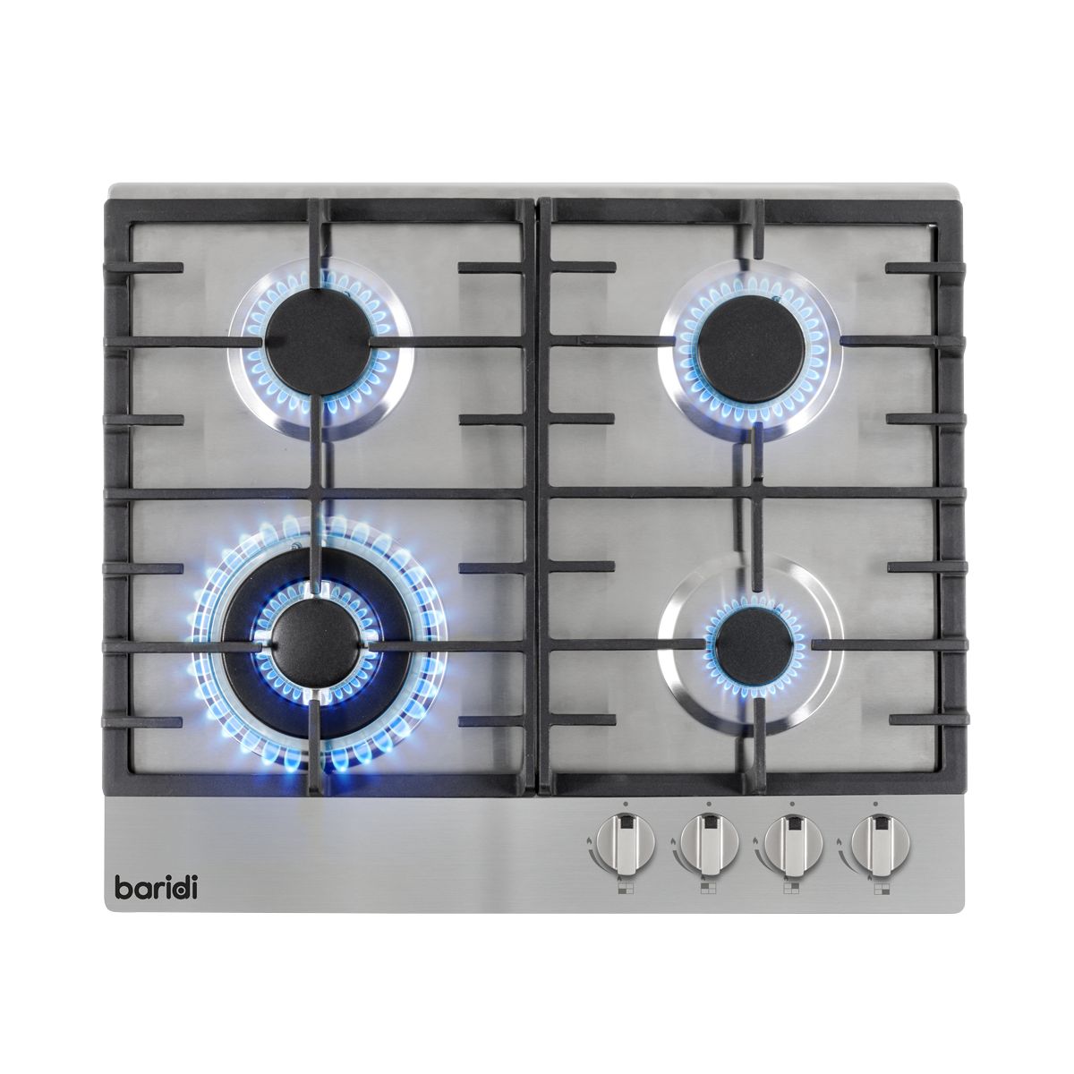 Baridi Gas Hob with 4 Cooking Zones 60cm - Stainless Steel - Image 10