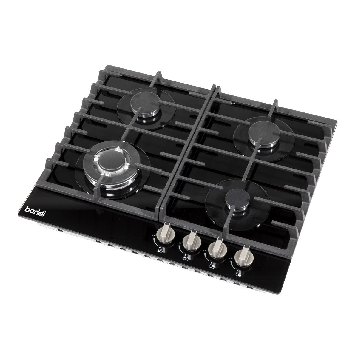 Baridi Gas Hob with 4 Cooking Zones 60cm - Black - Image 3