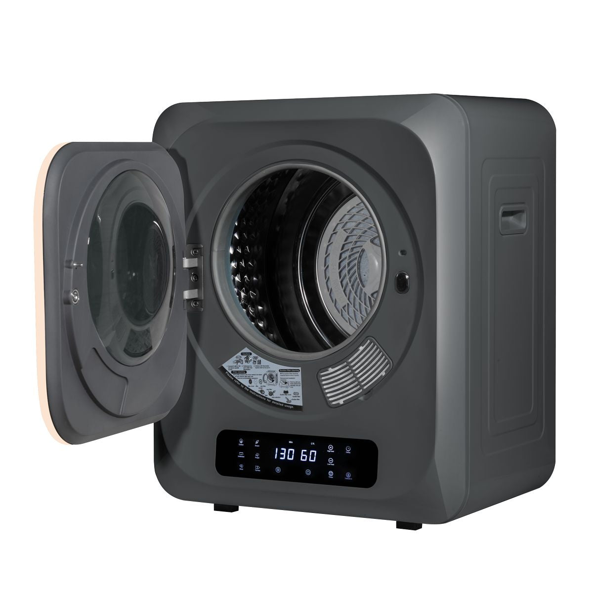 Baridi Tabletop Tumble Dryer with Digital Controls 2.5kg Capacity - Black - Image 3