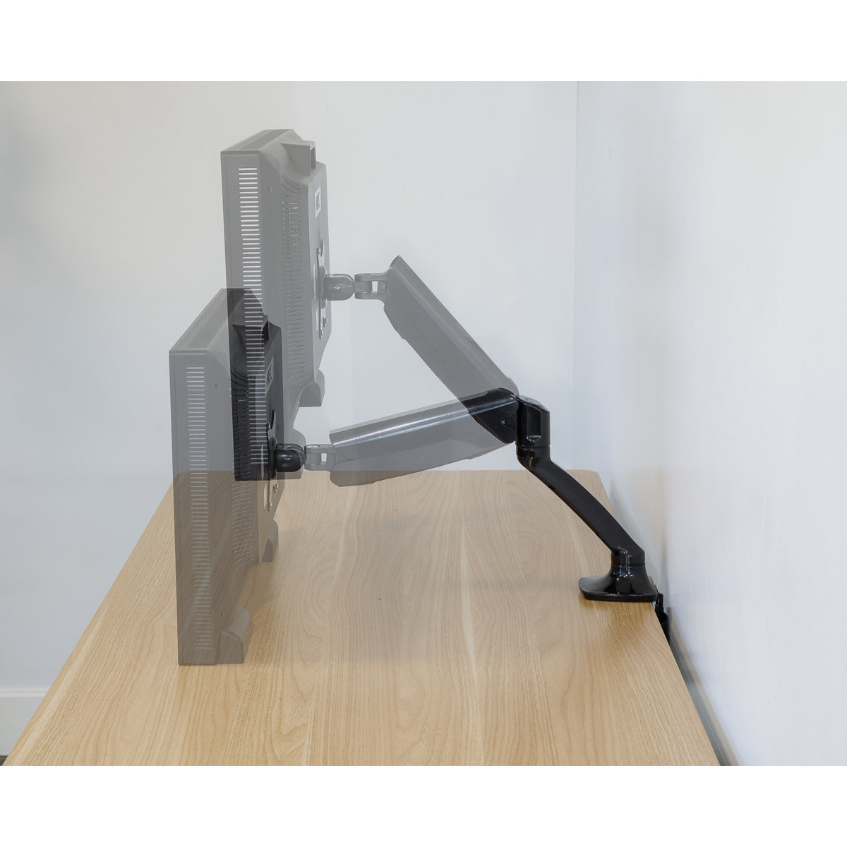 Dellonda Adjustable Single Monitor Arm with 360° Rotation - Black DH24