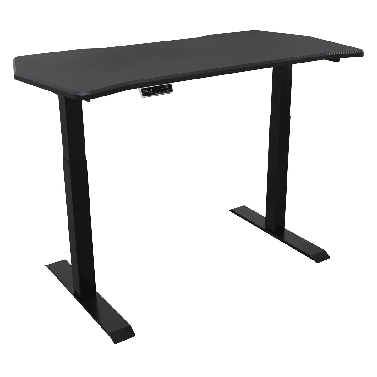 Dellonda Carbon Fibre Effect Electric Height Adjustable Standing Desk, 1400 x 700mm Dual Motor 100kg DH241