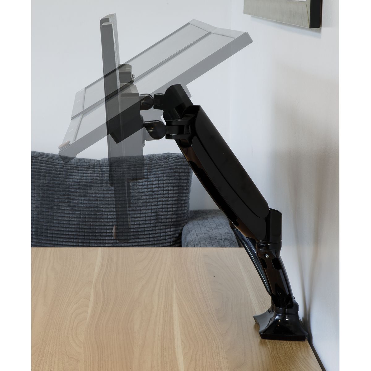 Dellonda Adjustable Double Monitor Arm with 360° Rotation - Black - Image 8