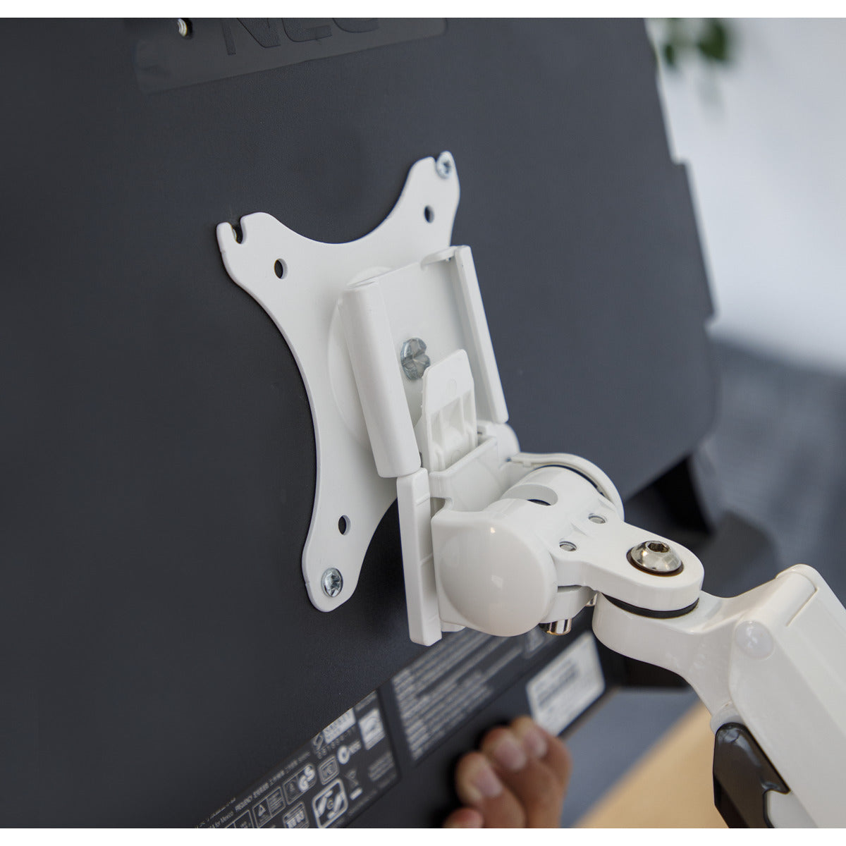 Dellonda Adjustable Single Monitor Arm with 360° Rotation - White DH26