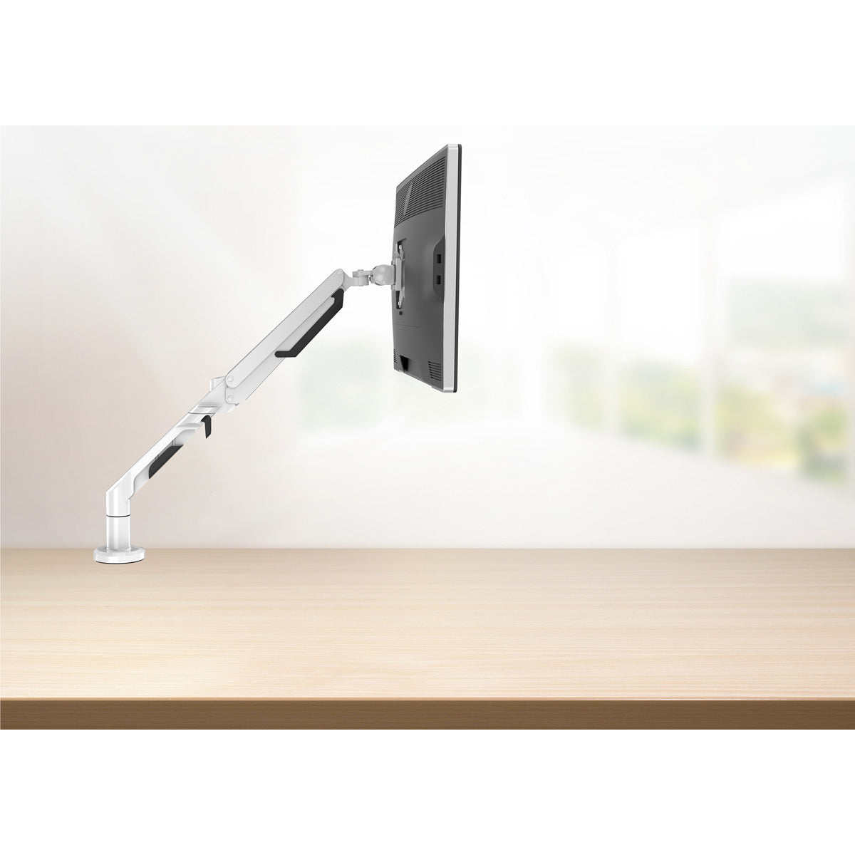 Dellonda Adjustable Single Monitor Arm with 360° Rotation - White DH26