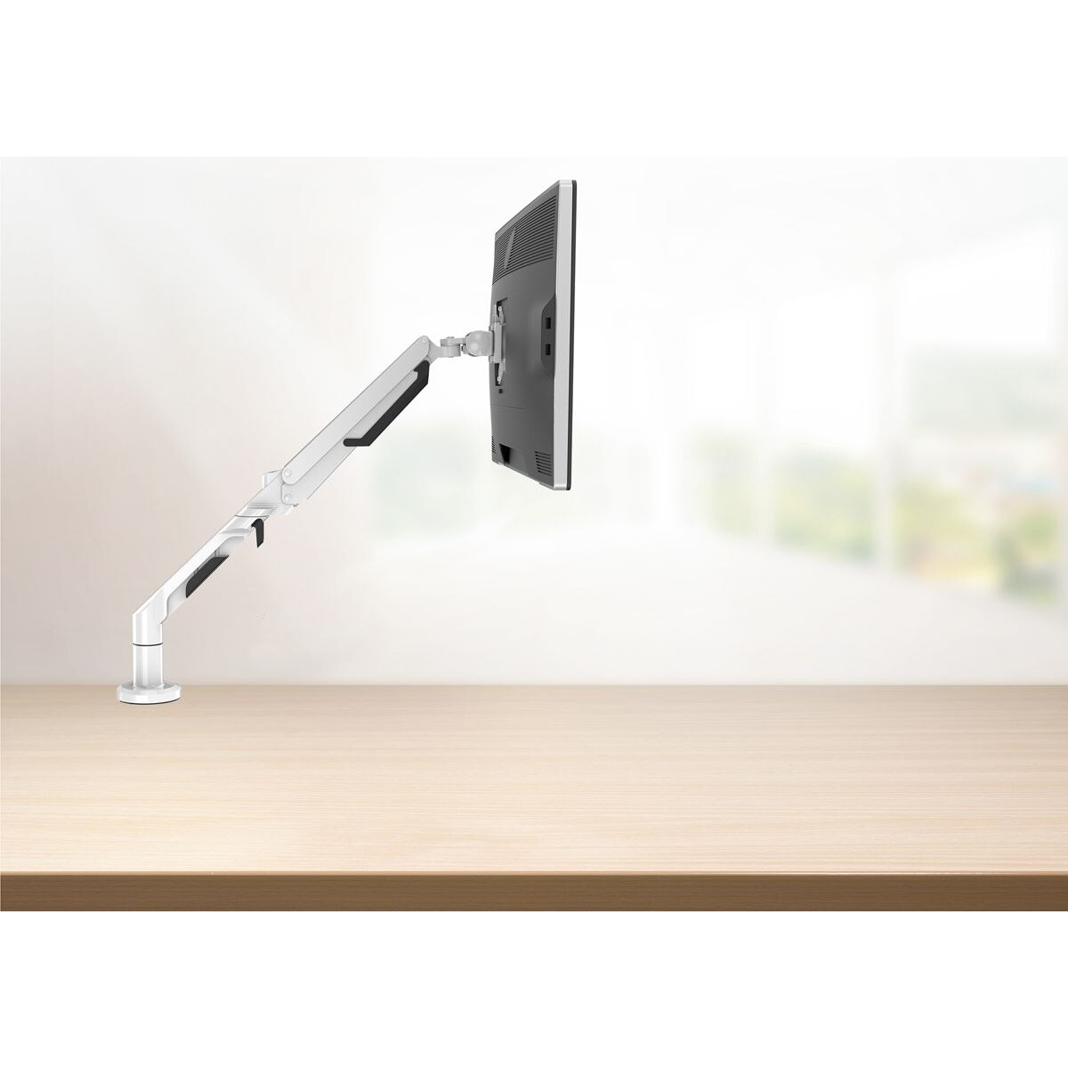 Dellonda Adjustable Single Monitor Arm with 360° Rotation - White - Image 10