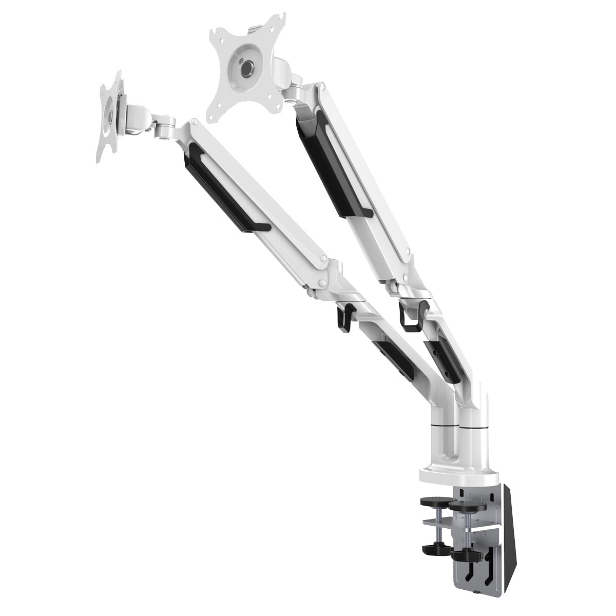 Dellonda Adjustable Double Monitor Arm with 360° Rotation - White DH27