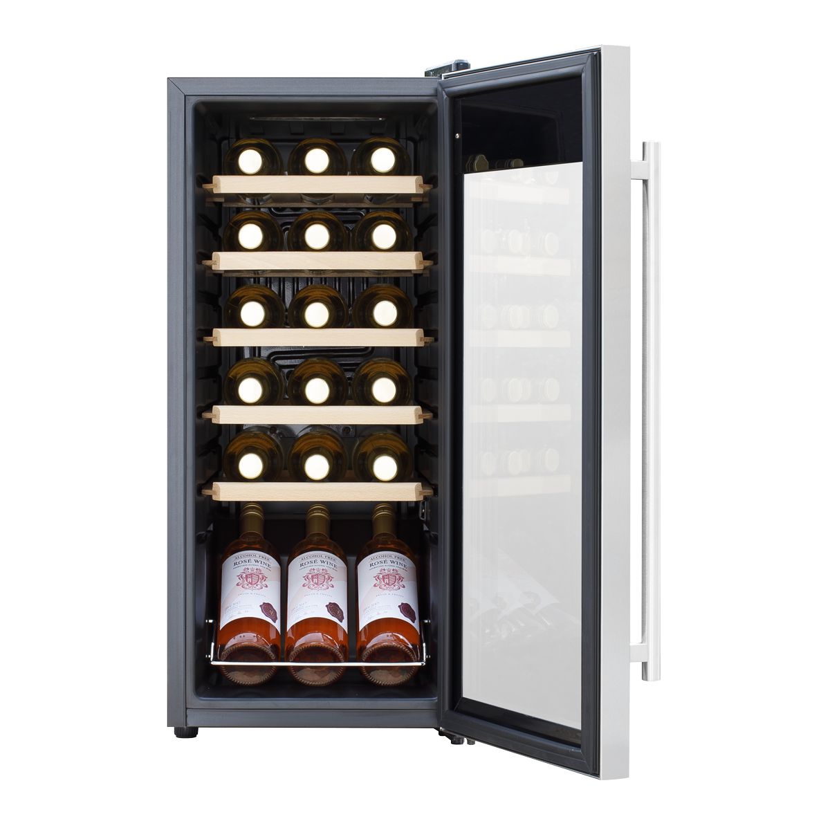 Baridi 18 Bottle Wine Fridge & Cooler - Stainless Steel - Image 4