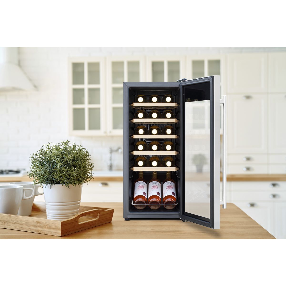 Baridi 18 Bottle Wine Fridge & Cooler - Stainless Steel - Image 10