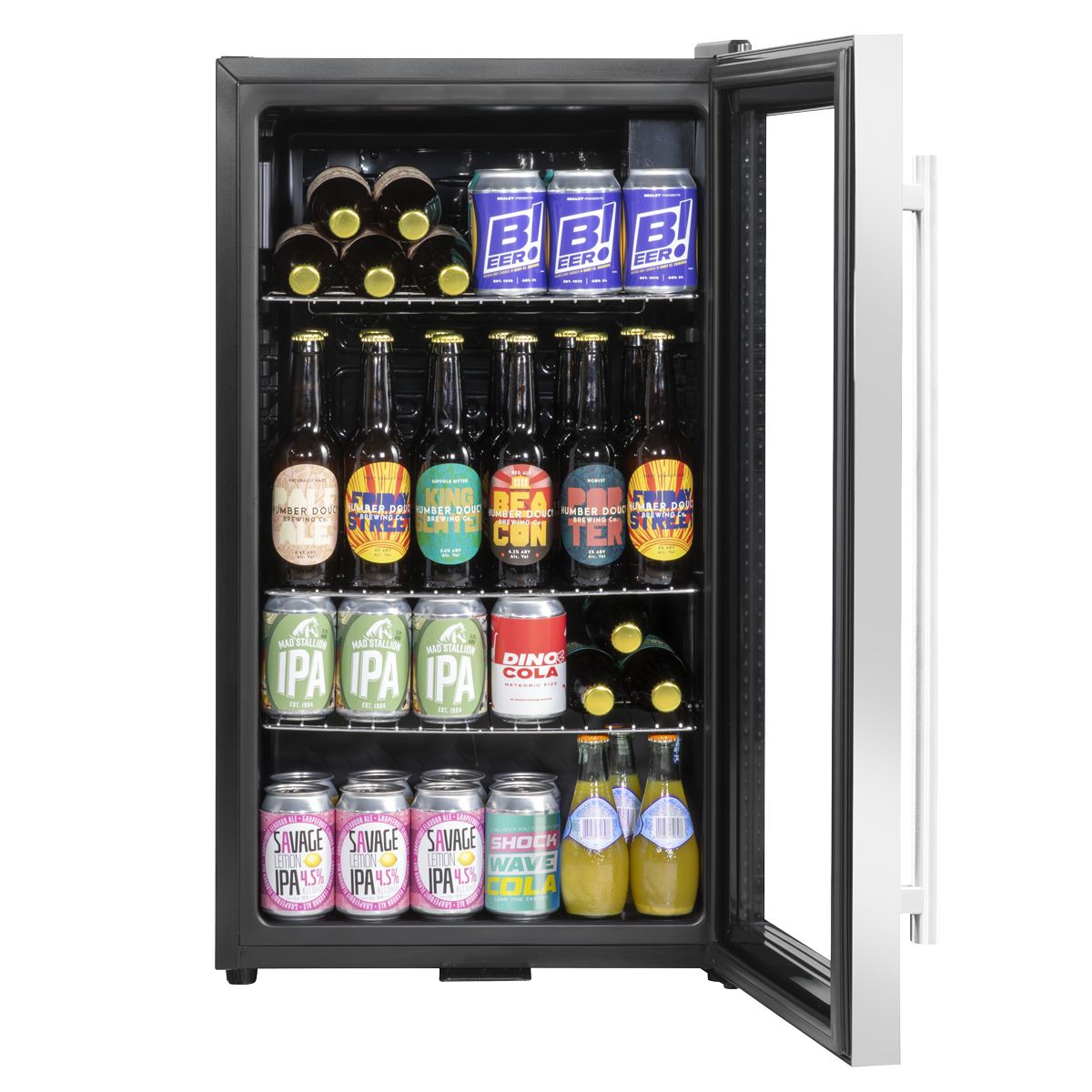 Baridi Wine, Beer & Drinks Fridge 85L Capacity - Stainless Steel - Image 4