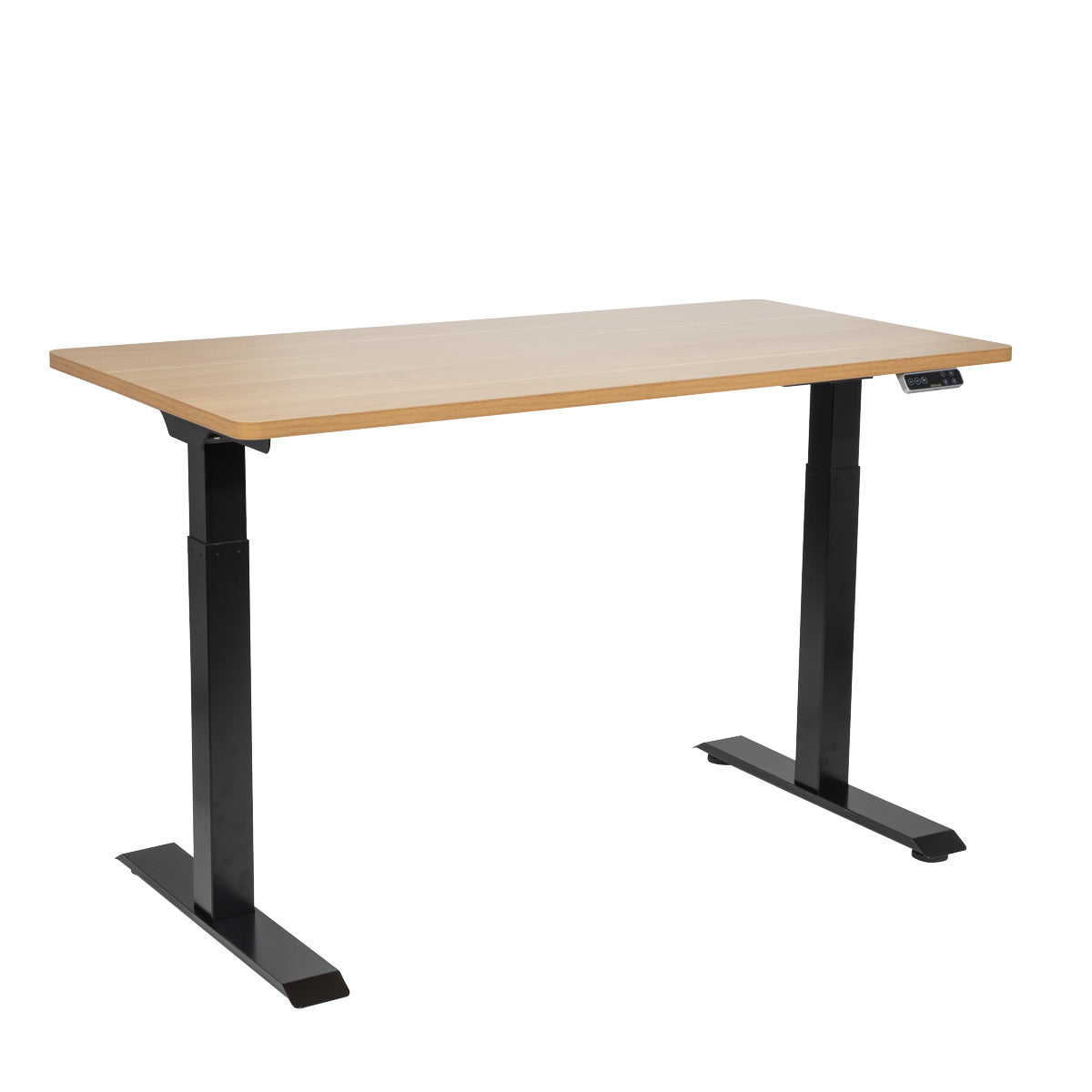 Dellonda Oak Electric Height Adjustable Standing Desk, 1400 x 700mm Dual Motor 100kg DH33