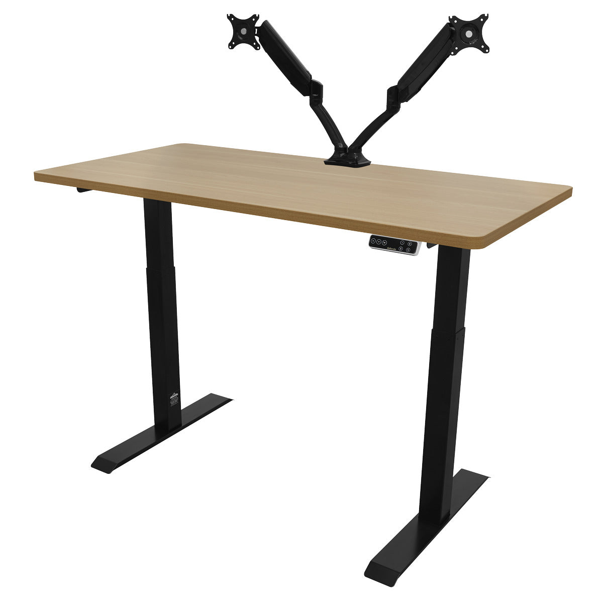Dellonda Oak Electric Height Adjustable Standing Desk, 1400 x 700mm Dual Motor 100kg DH33