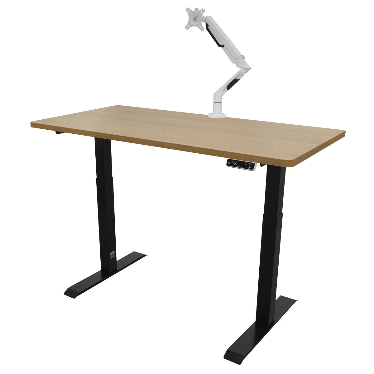 Dellonda Oak Electric Height Adjustable Standing Desk, 1400 x 700mm Dual Motor 100kg DH33