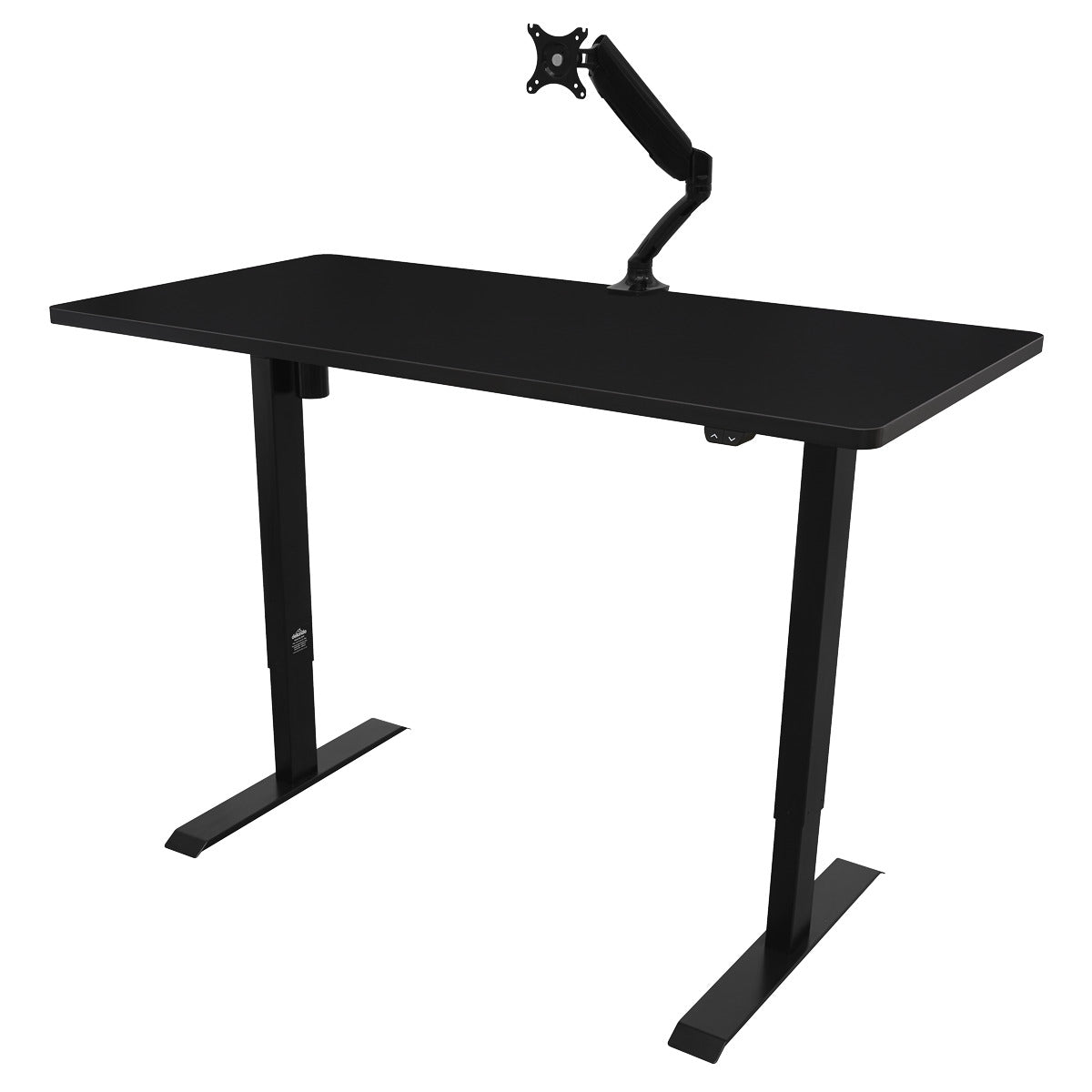 Dellonda Single Motor Ultra-Quiet Adjustable-Height Electric Sit/Stand Desk - Black Desktop DH38