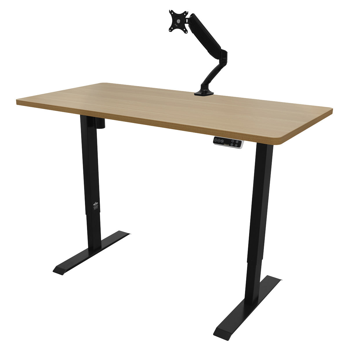 Dellonda Oak Electric Adjustable-Height Standing Desk with Memory, Quiet & Fast 1400 x 700mm DH41