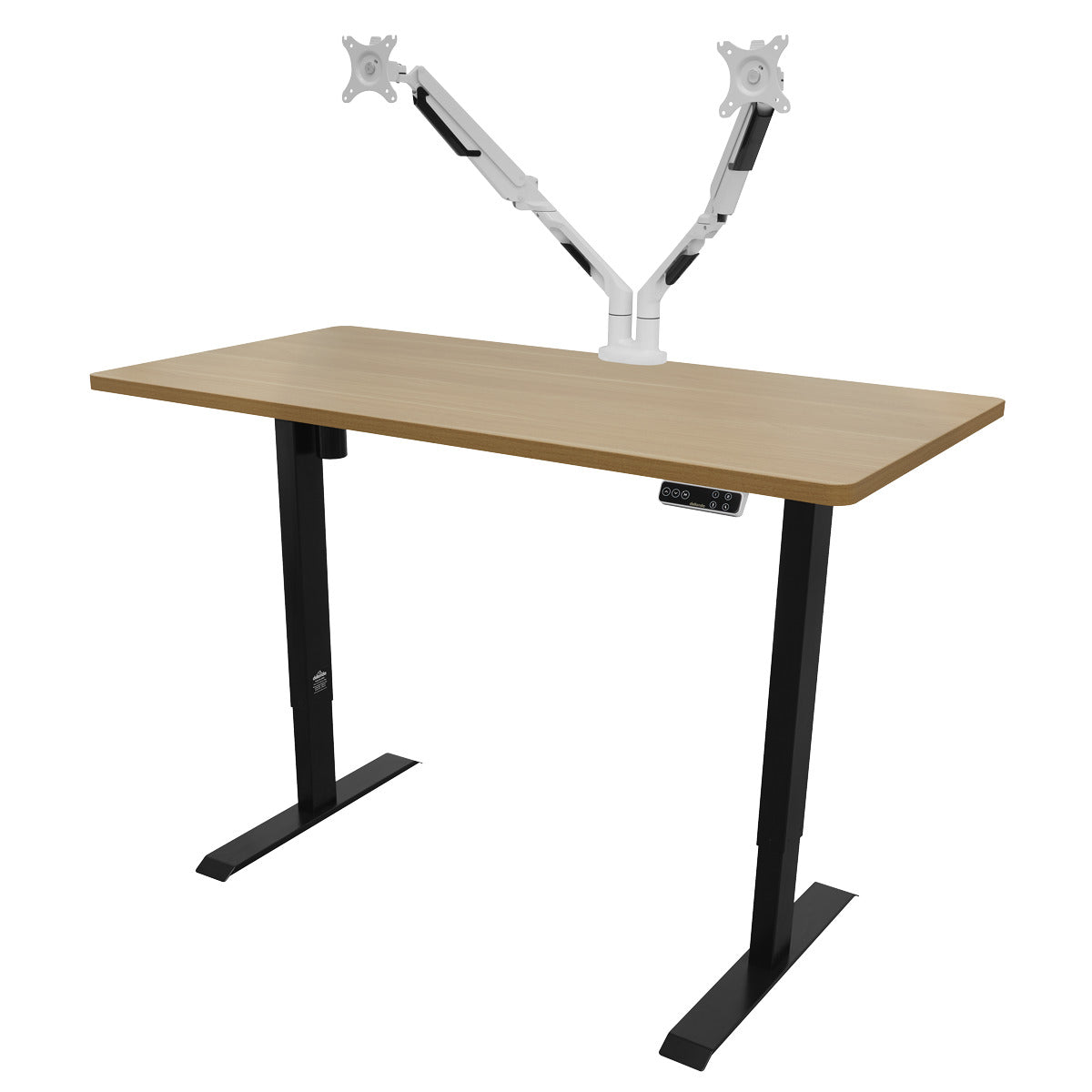 Dellonda Oak Electric Adjustable-Height Standing Desk with Memory, Quiet & Fast 1400 x 700mm DH41
