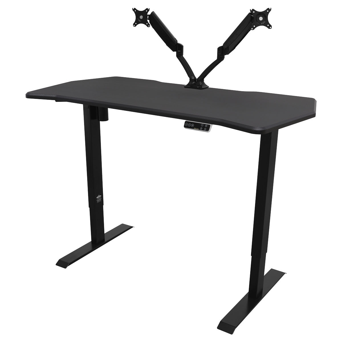 Dellonda Carbon Fibre Effect Electric Height Adjustable Standing Desk with Memory, Quiet, 1400 x 700mm DH43