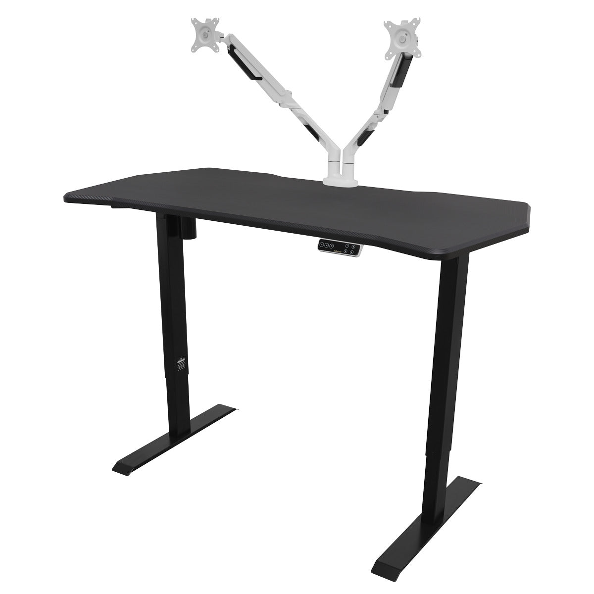 Dellonda Carbon Fibre Effect Electric Height Adjustable Standing Desk with Memory, Quiet, 1400 x 700mm DH43