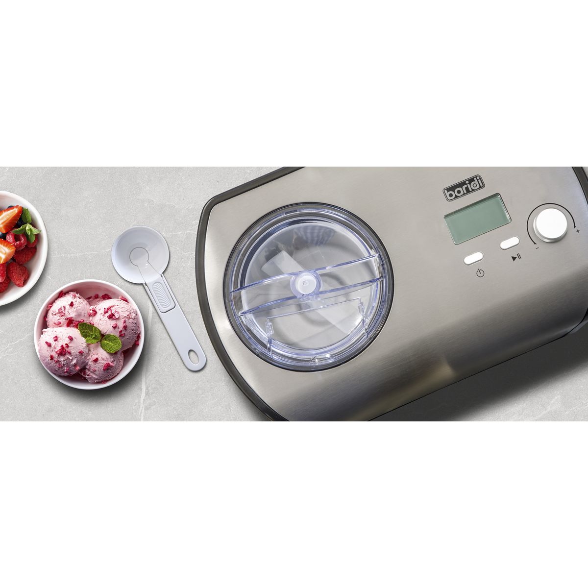 Baridi Ice Cream Maker with Fast Freeze 1.2L Capacity - Stainless Steel - Image 7