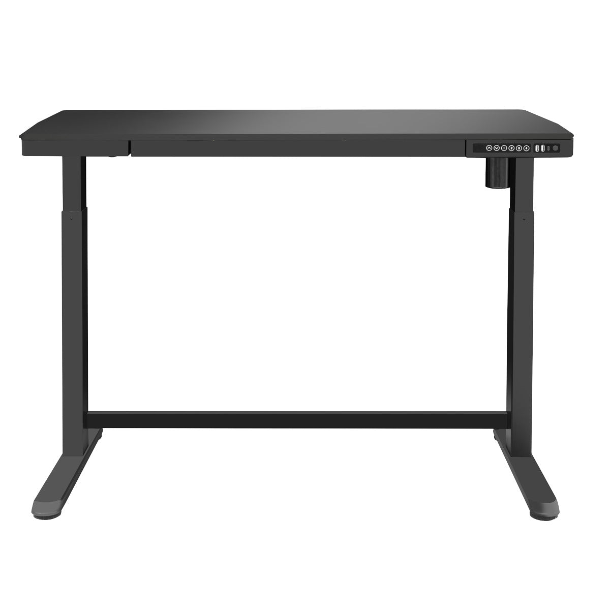 Dellonda Single Motor Ultra-Quiet Electric Desk with Control Panel, USB Port & Drawer - Black Desktop DH53