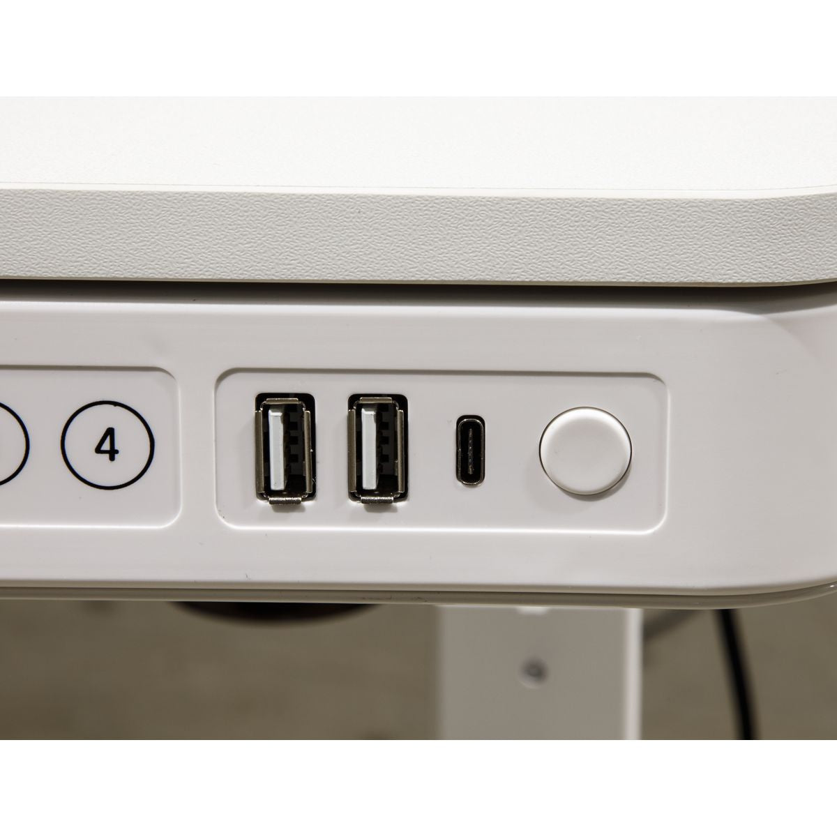 Dellonda Ultra-Quiet Electric Desk with Control Panel, USB Port & Drawer - White Desktop - Image 7