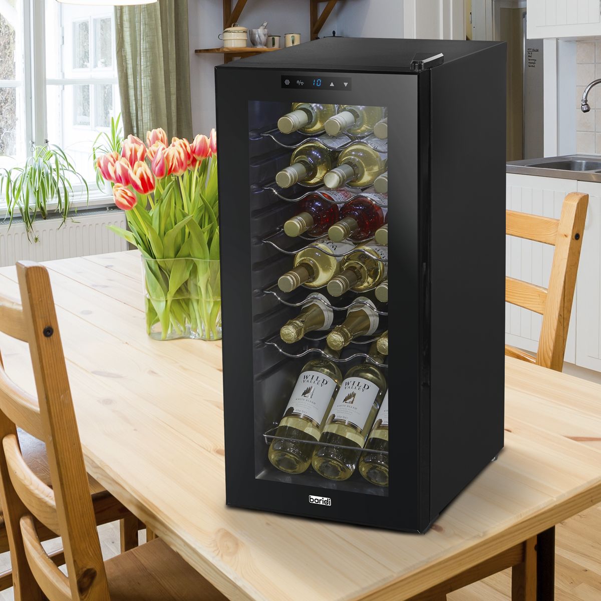 Baridi 18 Bottle Wine Fridge & Cooler - Black - Image 8