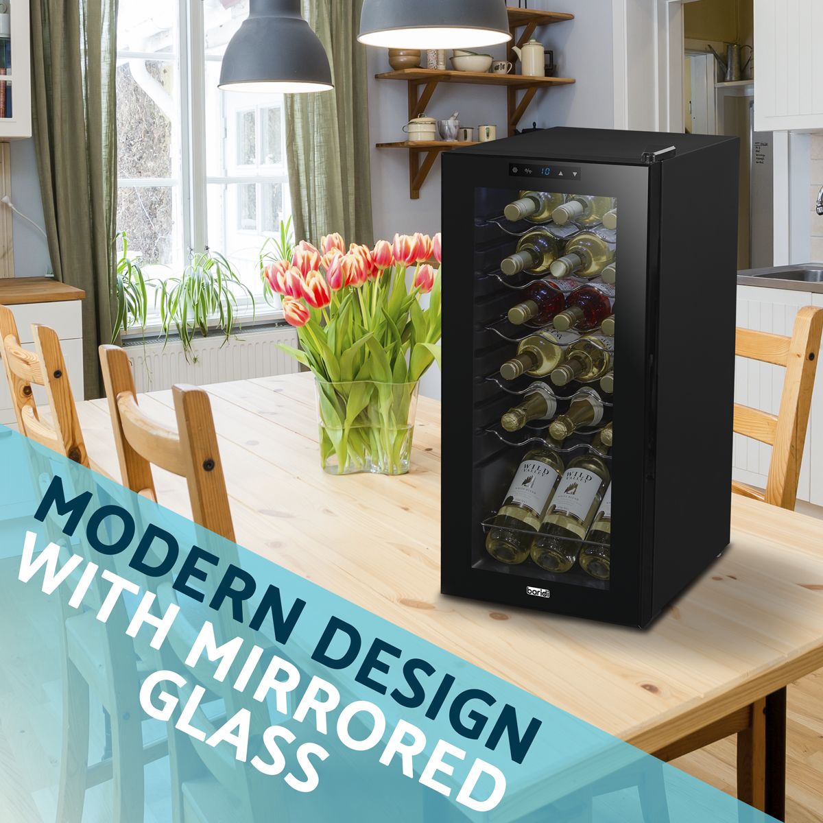 Baridi 18 Bottle Wine Fridge & Cooler - Black - Image 9