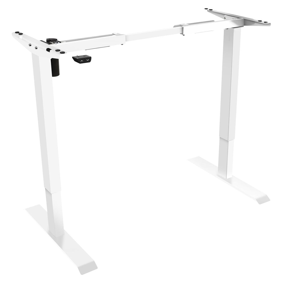 Dellonda Single Motor Ultra-Quiet Adjustable-Height Desk Frame 70kg Capacity - White - Image 2