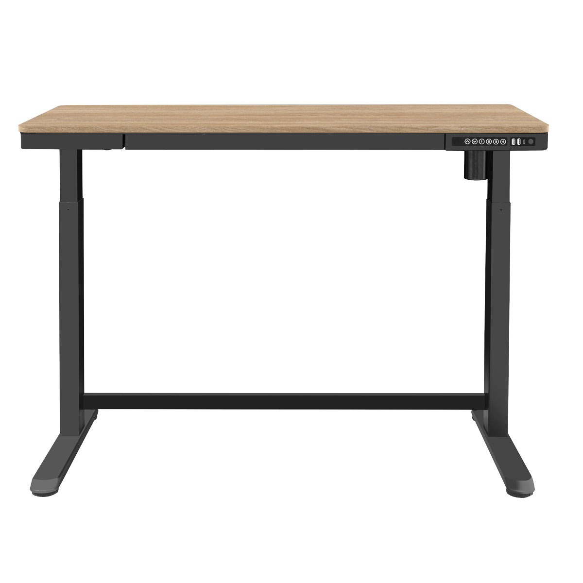 Dellonda Single Motor Ultra-Quiet Electric Desk with Control Panel, USB Port & Drawer - Oak Desktop DH65