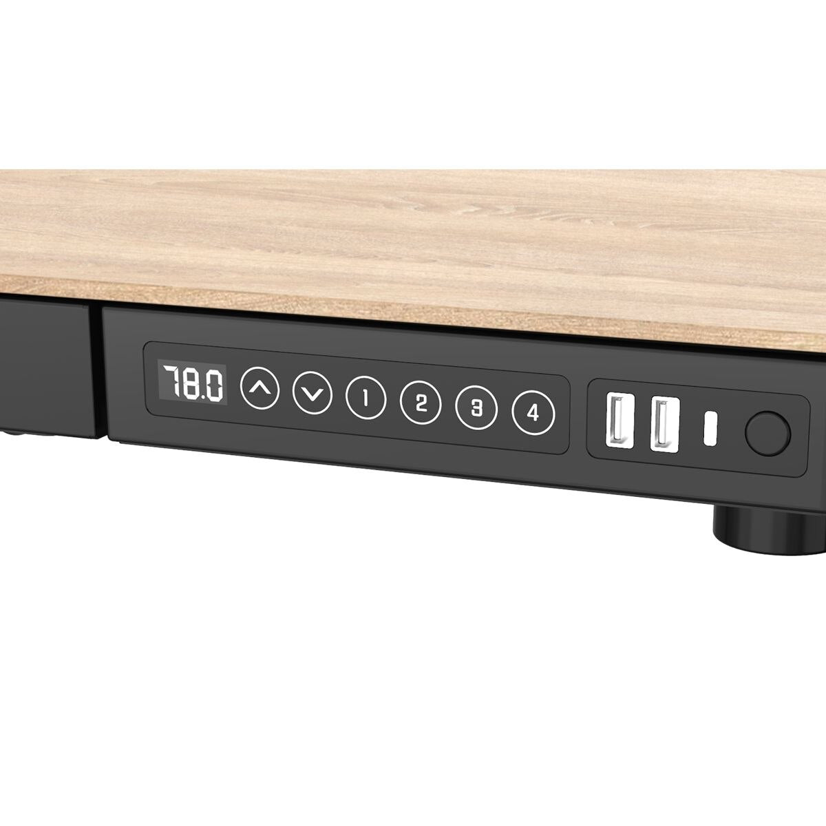 Dellonda Ultra-Quiet Electric Desk with Control Panel, USB Port & Drawer - Oak Desktop - Image 8