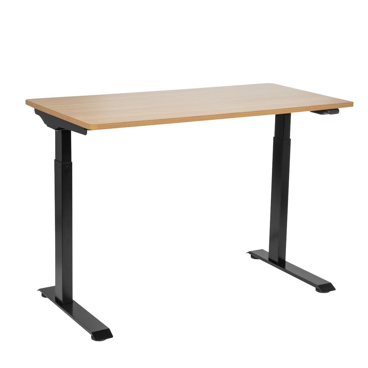 Dellonda Single Motor Ultra-Quiet Adjustable-Height Electric Sit/Stand Desk - Oak Desktop - Image 1