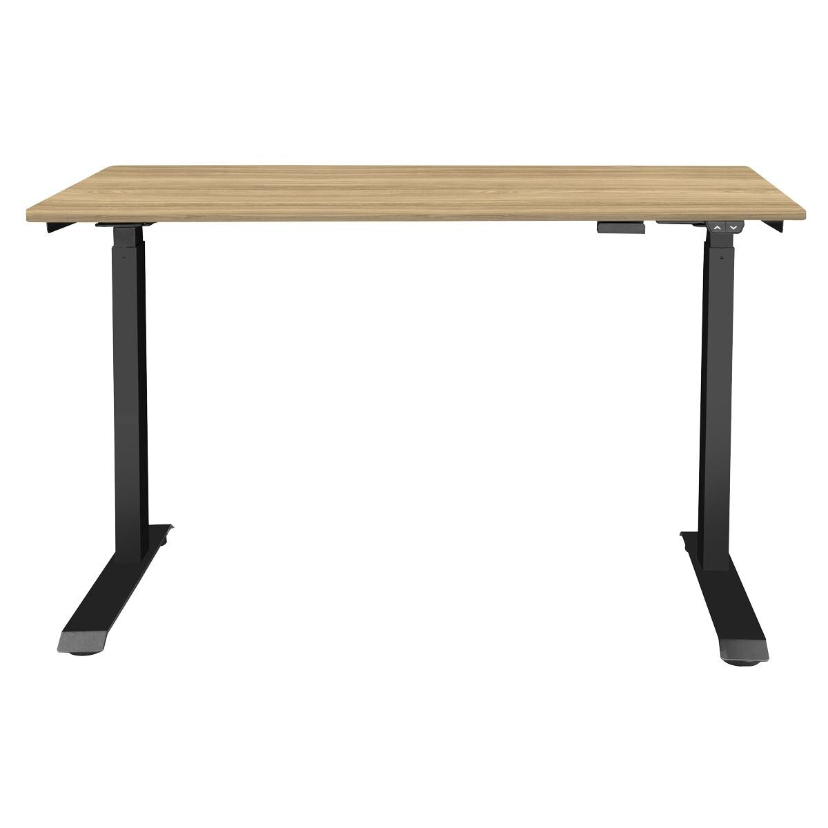 Dellonda Single Motor Ultra-Quiet Adjustable-Height Electric Sit/Stand Desk - Oak Desktop - Image 2