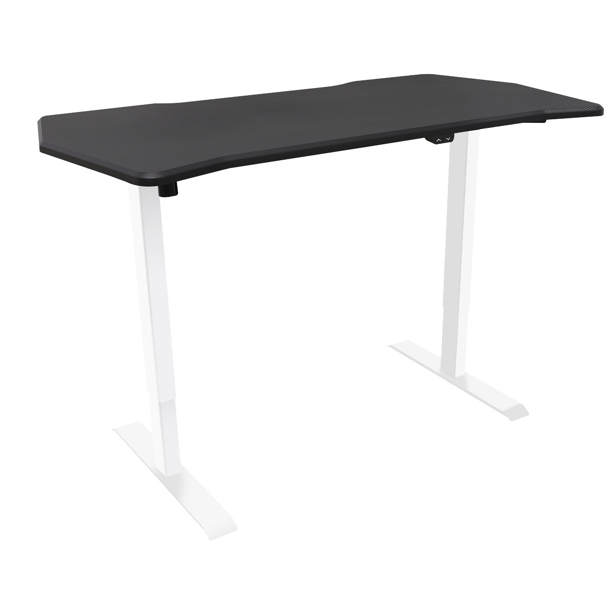 Dellonda Single Motor Ultra-Quiet Adjustable-Height Electric Sit/Stand Desk - Carbon Fibre Effect Desktop DH70