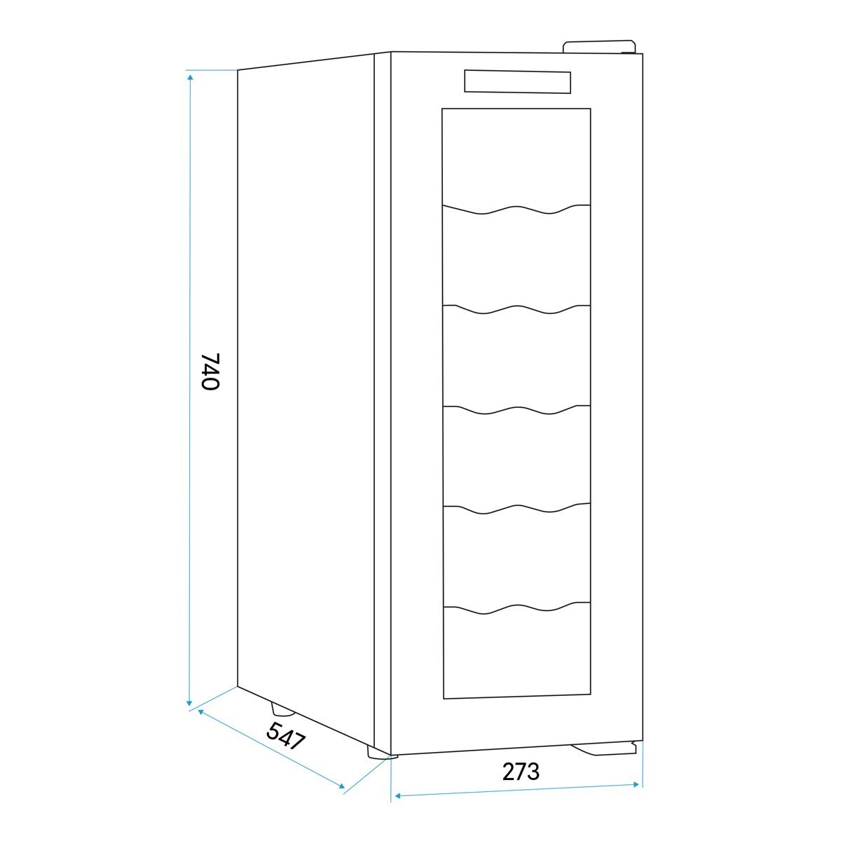 Baridi 12 Bottle Wine Fridge & Cooler - Black - Image 2