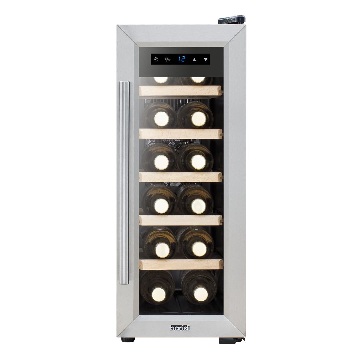 Baridi 12 Bottle Wine Fridge & Cooler - Stainless Steel - Image 4