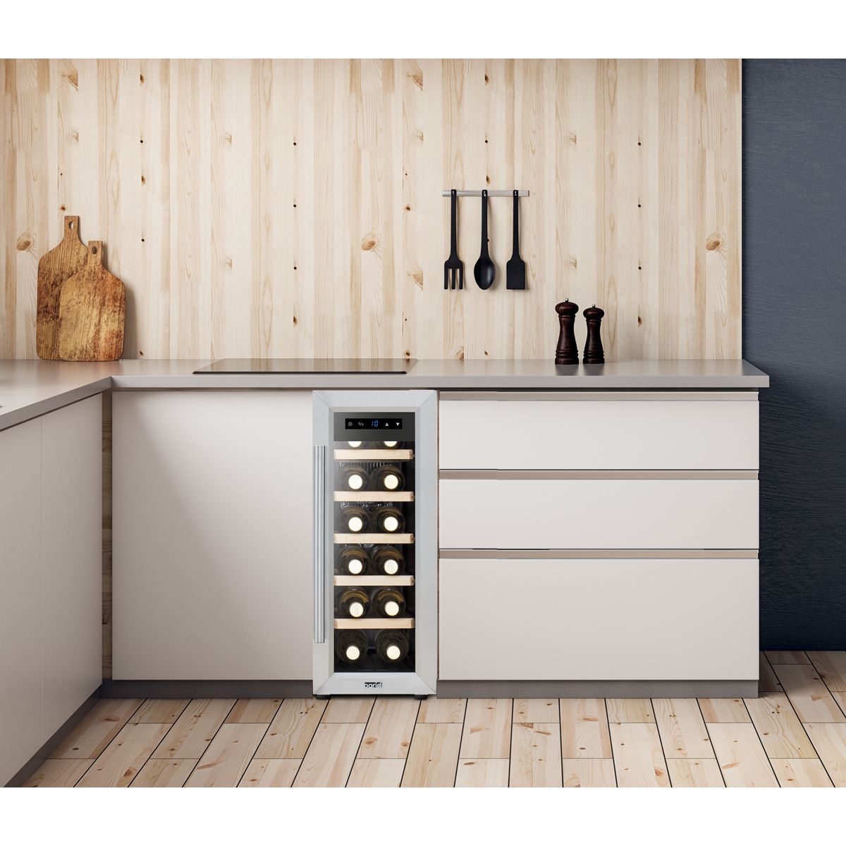 Baridi 12 Bottle Wine Fridge & Cooler - Stainless Steel - Image 5