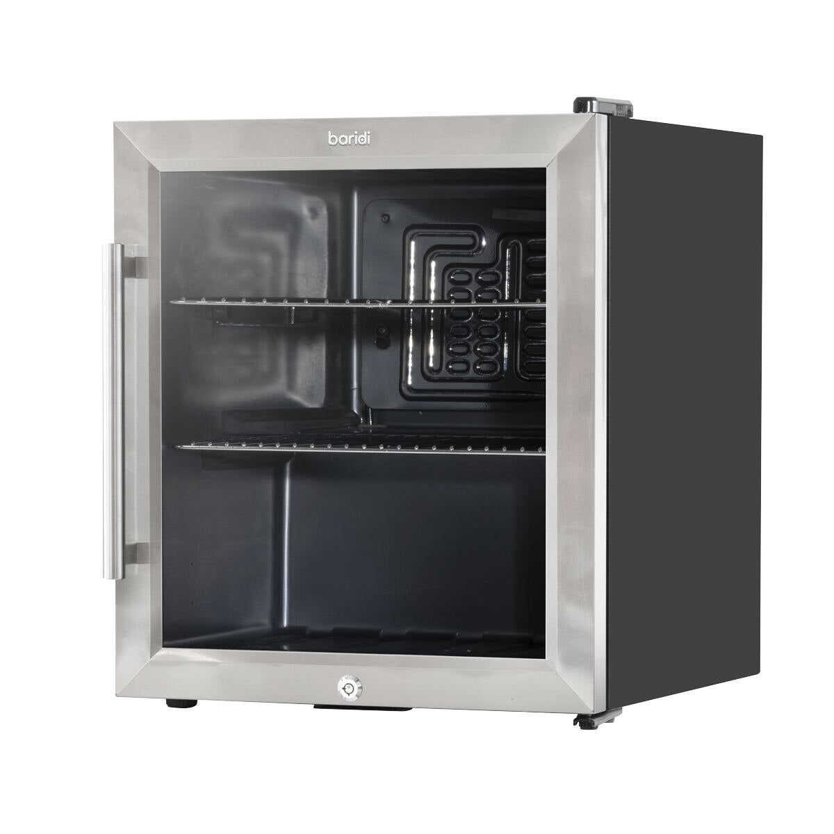 Baridi Mini Tabletop Beer & Drinks Fridge 50L Capacity - Stainless Steel - Image 6