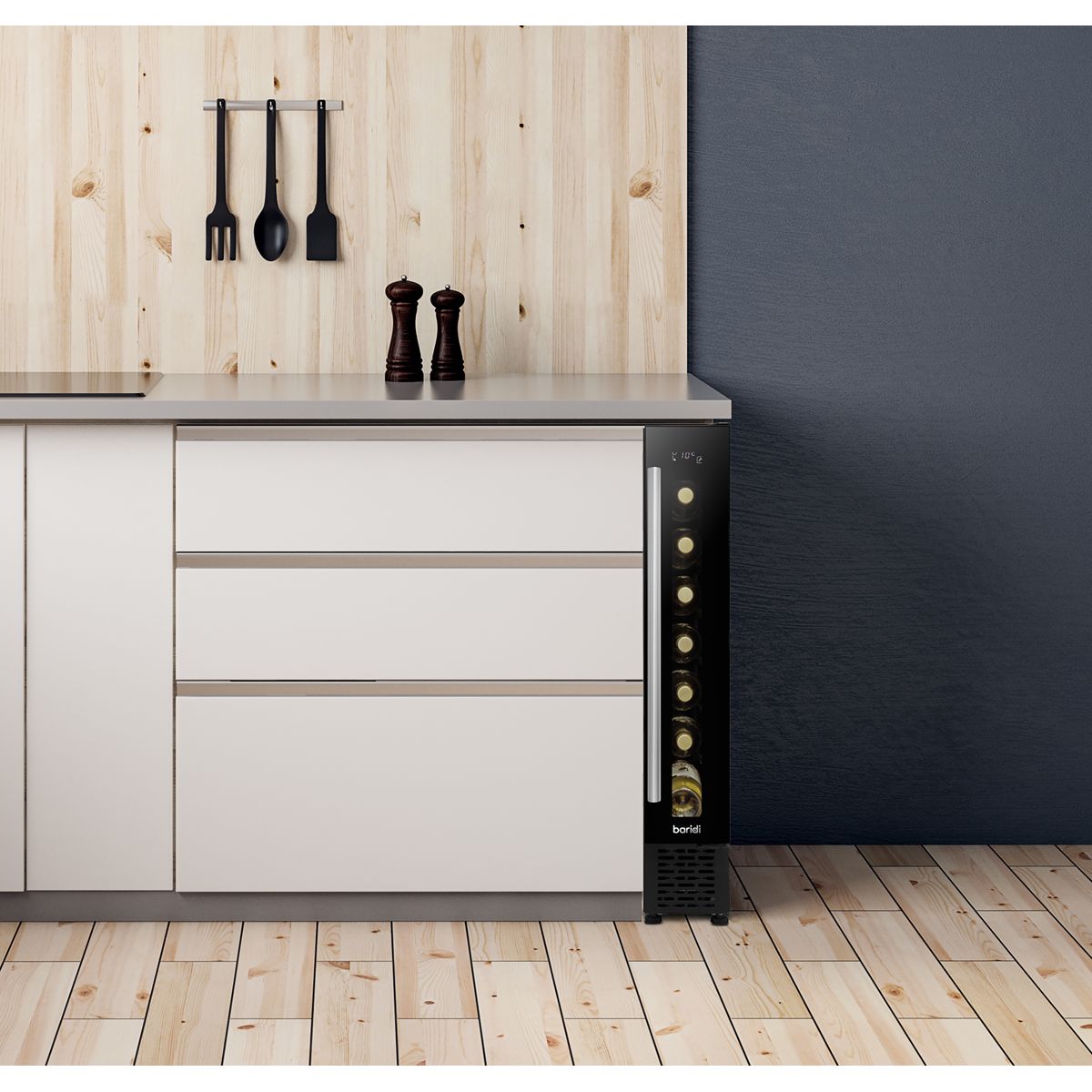 Baridi Extra-Slim 7 Bottle Wine Fridge & Cooler 15cm - Black - Image 6